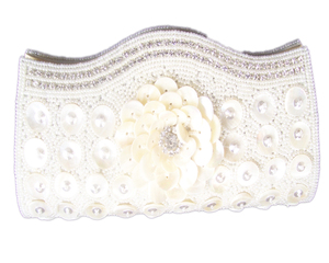 Bolso de Mano Lowellcraft de Diseño Moderno para Mujer, Hecho a Mano con Cuentas de Concha, con Correa de Cadena y Cierre de Solapa, Capacidad de hasta 1L - Product Image 1