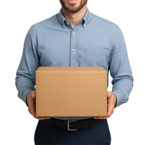 41x32x13 cm <b>Brown</b> DOUBLE WAVE Corrugated Board Cardboard <b>Box</b> with Glossy Lamination UV Advantage Embossing for Shipping Storage - Product Image 2