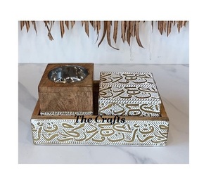 Mabkhara de Diseño Más Reciente con Caja para Oud y Bandeja, Madera y Metal con Caligrafía, para Uso en el Hogar con Fragancias - Product Image 1