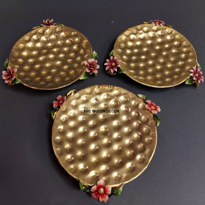 Trending Handcrafted Aluminum Metal Round Shape Gold Plated Hammered Texture Modern Serving Bowl Bulk Wholsale - Product Image 6