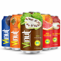 Jus de fruits purée, sans sucre, carton aseptique 330ml (11.1 Fl Oz), marque VINUT, fabricant vietnamien pour la vente en gros de boissons