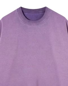 Camiseta Unisex Extra Grande de Algodón Lavado Color Lavanda, Estilo Vintage, Hombros Caídos, Ropa de Calle Informal de Verano, Camiseta Unisex - Product Image 4