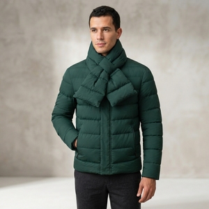 Chaqueta acolchada para hombre, chaqueta de invierno, chaqueta acolchada, chaqueta con aislamiento, chaqueta cálida, chaqueta con cuello tipo bufanda, chaqueta para exteriores - Product Image 3