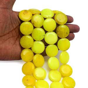 Kamal Gems 15mm Yellow Coin-Shaped Onyx <b>Beads</b> Agate and Stone Jewelry Making <b>Loose</b> <b>Beads</b> for Bracelets - Product Image 3