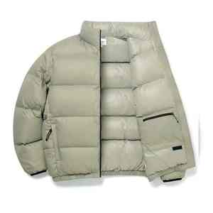 Chaqueta acolchada con logotipo frontal de cuello alto largo relleno de algodón de alta calidad para invierno Parka cálida a prueba de viento para hombres - Product Image 3