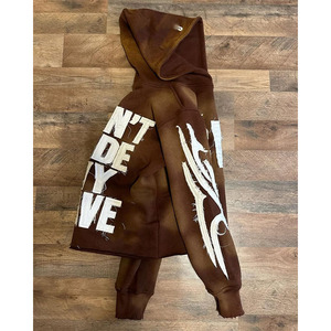 Pakistan Made <b>Men</b> Thermal Acid Washed Distressed Hoodies High Quality Hooded <b>Pullover</b> Basics Acid Washed Distressed Hoodies - Product Image 6