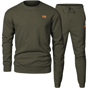 Ensemble de jogging 100% coton personnalisable pour hommes, nouveau style, couleur unie, à capuche, manches raglan, OEM, vêtements de sport lourds pour l'hiver - Product Image 6