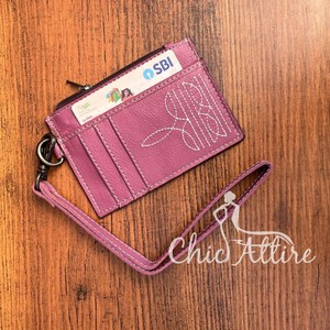 Precio al por mayor, personalizado, puntada para botas, tarjetero para mujer, monedero RFID de cuero genuino, monedero, carteras delgadas de alta calidad - Product Image 1