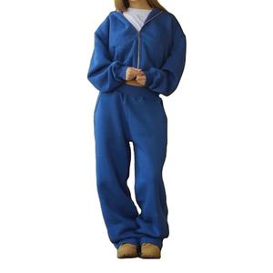 Baggy Zip up Survêtement Hommes 80% Coton Polaire 20% Polyester Lourd Confortable 500 GSM Surdimensionné Survêtement Hommes Fermeture Éclair - Product Image 1