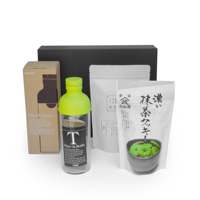 Coffret cadeau d'été : Thé infusé à froid et biscuits au matcha Suzune en bouteille de verre, livraison standard