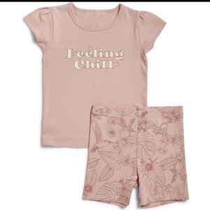 Camiseta de manga corta con estampado de corazón y leopardo para niña, camiseta informal de poliéster con cuello redondo y tejido de punto elástico medio, 1 unidad - Product Image 6