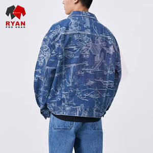 Veste en jean pour homme de haute qualité, personnalisation de la marque, OEM ODM, coupe classique, fermeture à boutons, vêtements décontractés - Product Image 2