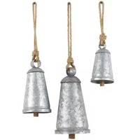 Cloche en métal suspendue personnalisée moderne pour la décoration de l'arbre de Noël, écologique, durable, artisanat, directement de l'usine, utilisation intérieure/extérieure