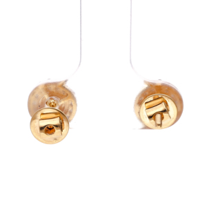 Pendientes de Botón de Halo con Diseño de Ojo de Buey en Dos Tonos de Oro y Plata de Ley para Mujer - Product Image 5