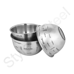 Bols de service pour mélanger les nouilles instantanées, ensembles de fruits en argent, bols, nouveau bol Citi à l'extérieur en acier inoxydable mat - Product Image 2