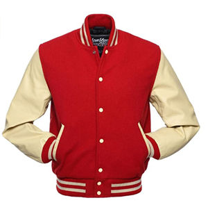 Veste universitaire noire et rouge pour homme, boutonnée, style baseball, manteau décontracté, streetwear, vêtement d'extérieur, veste bomber universitaire - Product Image 4