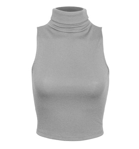 Top court sans manches à col roulé pour femmes pour une mode formelle et décontractée, confortable, couleur personnalisée, fabriqué au Bangladesh - Product Image 5