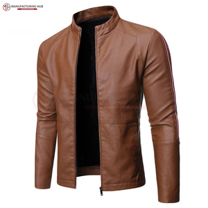 Nouvel arrivage de veste en cuir de vachette de qualité moto pour homme veste en cuir Pu - Product Image 3