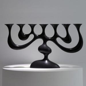 Bougeoir en métal pour la décoration de la maison porte-bougie pour l'éclairage et le jeu porte-bougie décoratif élégant finition antique - Product Image 5