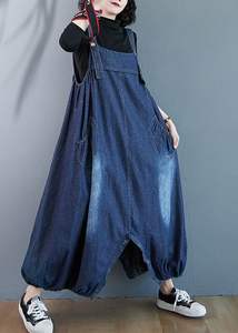 Combinaison en jean vintage tendance pour femme, décontractée et élégante, confortable pour l'automne et l'hiver, avec décoration boutonnée - Product Image 2