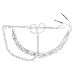 Lanière de cou réglable de haute qualité, écologique, gris argenté, design classique en coton et polyester, aiguillette ornementale - Product Image 3