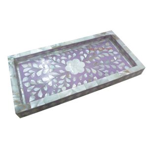 Plateau d'incrustation d'os fait main EXTRA-LARGE UNIQUE avec design floral de la meilleure qualité pour les occasions de Noël Plateau de service - Product Image 3