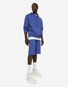 Conjunto de pantalones cortos con capucha de algodón 100% transpirables para hombre, conjunto holgado de dos piezas de invierno con diseño de cintura elástica, Sudadera con capucha y conjunto corto - Product Image 5