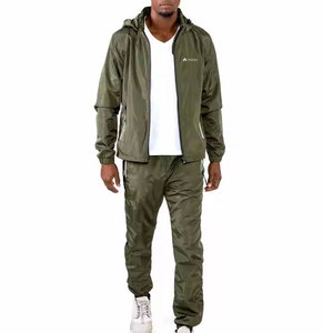 Chaqueta Deportiva Cortavientos de Alto Rendimiento, Material Poliéster/Algodón, Tejido Elástico, Ajuste Cómodo, Ropa Deportiva, Conjunto con Logotipo Personalizado - Product Image 1