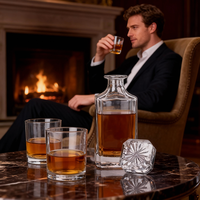 Ensemble de carafe à whisky personnalisée avec logo, 25 oz (750 ml), avec 2 verres à whisky, pour cadeaux d'anniversaire ou de retraite