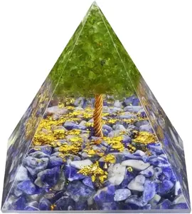 Lapis Lazuli with Tree of Life Orgone Pyramid Metaphysical Items Pyramids for Healing