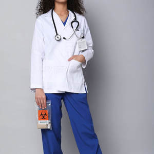 Bata de Laboratorio para Adultos, Diseño Personalizado, Marca Privada, 100% Algodón, para Uso Hospitalario, en Existencia - Product Image 2