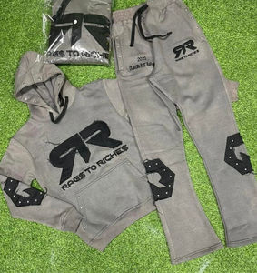 ชุดวอร์มเทรนด์ปี 2025 พิมพ์ลายโลโก้ตามสั่ง สำหรับผู้ชาย ผ้าฟลีซคอตตอน 100% ซักฟอกแบบ Acid Wash พร้อมลายพิมพ์แบบ Heat-Transfer - Product Image 5