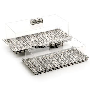 Square Shape Designer <b>Chocolate</b> Tray With White Cover Handmade Hot Selling <b>Wedding</b> Ware Wholesale Luxury New <b>Chocolate</b> Tray - Product Image 5