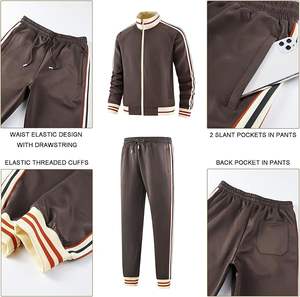 Survêtements pour hommes de haute qualité avec fermeture éclair, ensemble de jogging personnalisé avec logo imprimé, dernière collection été, taille XL, prix de gros - Product Image 4