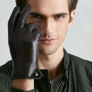 Guantes de cuero liso personalizados para hombre del proveedor directo de fábrica para uso diario de invierno con color y logotipo personalizados - Product Image 3