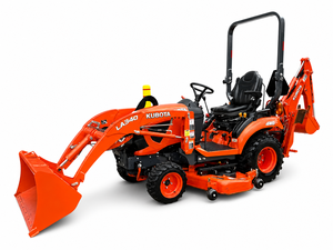 รถแทรกเตอร์คูโบต้า รุ่น LA340 ขับเคลื่อน 4 ล้อ พร้อมอุปกรณ์ตักดินด้านหน้าและอุปกรณ์ขุดดินด้านหลัง สีแดง รถแทรกเตอร์สำหรับงานเกษตร - Product Image 5