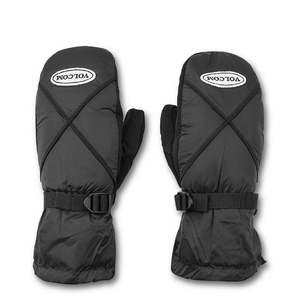 ถุงมือโอว์ เอ็กซ์ มิตเทนส์สำหรับผู้ชายของโวลคอมสีดำ ขนาดใหญ่ ทำจากโพลีเอสเตอร์และหนัง ป้องกันรังสียูวี พร้อมที่จับมือสำหรับเล่นสโนว์บอร์ด - Product Image 1