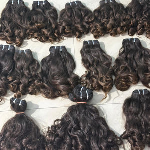 Extensiones de cabello humano natural suave de calidad superior, mechones de pelo indio virgen con cutícula completa alineada al por mayor 100% - Product Image 2