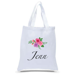 Sac fourre-tout en toile de coton personnalisé avec nom imprimé pour mariée et marié, idéal pour les fêtes de mariage, les événements et les cadeaux – Le sac le plus vendu - Product Image 1