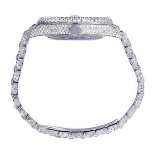 Montre entièrement glacée en diamant testée en diamant, montre-bracelet en diamant taille baguette et ronde, montre de marque Hiphop de qualité supérieure - Product Image 5