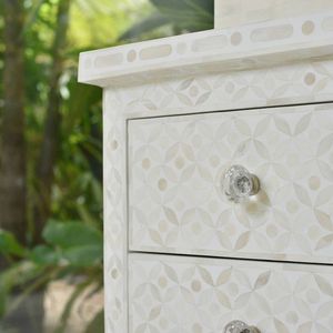 MEUBLES EN INCRÉATION D'OS Design moderne Armoire en os véritable avec 7 tiroirs pour salon cabine en incrustation d'os RÉALITÉ FAIT À LA MAIN - Product Image 1