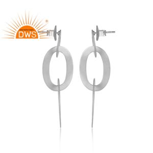 Último diseño hecho a mano, conjunto de latón, pendiente colgante hecho a mano Chapado en plata, joyería fina Demi para mujer, regalo para ella - Product Image 3