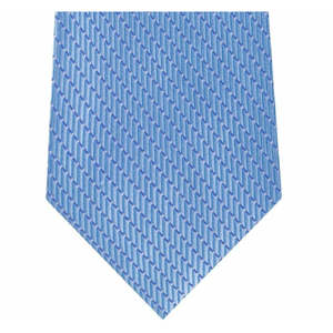 Cravatta Classica da Uomo Michael Kors in Raso Blu Cielo con Motivo a Righe e Stampa Floreale Jacquard, 100% Seta, Taglia Unica, Confezione Regalo - Product Image 2