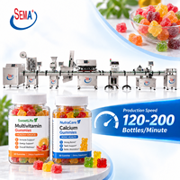 Machine d'emballage automatique de bonbons en bouteille, ligne de production de comptage, de remplissage, de bouchage et d'étiquetage de bonbons gélifiés