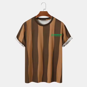เสื้อยืดคอกลมทรงปกติสำหรับผู้ชาย ผลิตจากผ้าวิสโคส/คอตตอน ดีไซน์แบบย้อมสีเอซิดฟอกสีซีดจาง ป้องกันริ้วรอย แห้งเร็ว เป็นมิตรต่อสิ่งแวดล้อม - Product Image 1