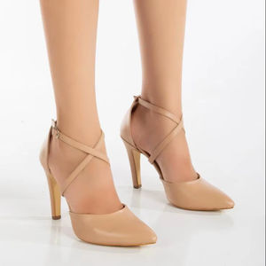 รองเท้าส้นเข็มสไตล์คลาสสิกสำหรับผู้หญิง หัวแหลม ประดับคริสตัล สูง 9 ซม. สำหรับไซส์ 36-40 ผลิตในตุรกี - Product Image 1