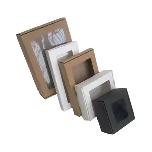 صندوق هدايا كبير للتعبئة مصنوع بحرفة بنية مستطيل صندوق كرتوني رقيق مخصص من الورق المقوى للتعبئة
