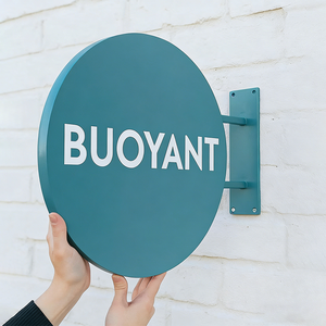 Customized Circle Double Sided Metal Blade <b>Signage</b> Advertising Shop Business Logo Sign Board Outdoor Storefront Round Blade Sign - Product Image 2