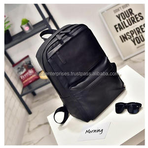 Sac à dos en cuir noir avec fermeture à glissière Preppy Style décontracté Cartable scolaire pour adolescentes collégiens - Product Image 5