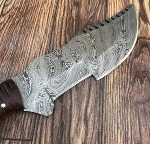 ตัวติดตามใบมีดเหล็กดามัสกัสทำด้วยมือด้ามไม้ที่จับสบายเหมาะสำหรับการล่าสัตว์กลางแจ้ง - Product Image 3